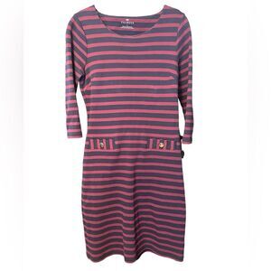 Talbots Nautical Striped Pullover Dress Women Size Small